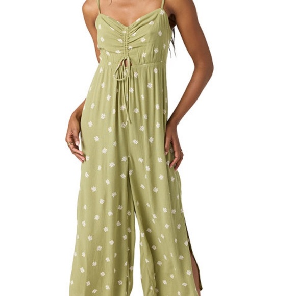 O'Neill Olive Green Floral Jumpsuit - Picture 2 of 2